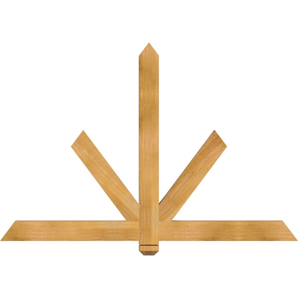 Ekena Millwork Kennewick Rough Sawn Timber Gable Bracket, Western Red Cedar, 60"W x 40"H x 2"D x 4"F, 16/12 Pitch GBW060X40X0204KEN00RWR - main